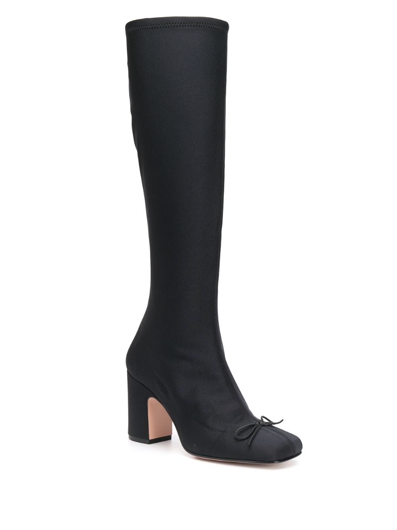 Shop Red Valentino Square Toe 80mm Knee-length Boots In Black