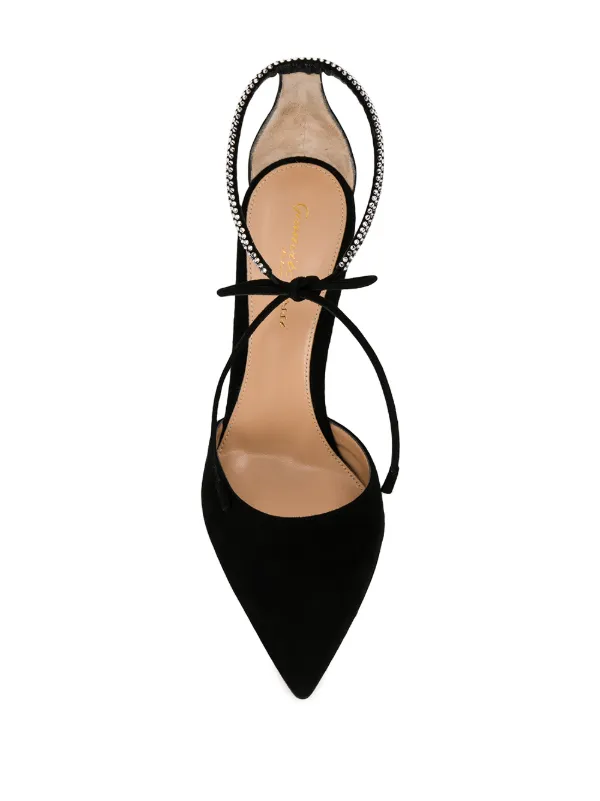 Gianvito Rossi Montecarlo D'Orsay 105mm Suede Pumps | Black | FARFETCH
