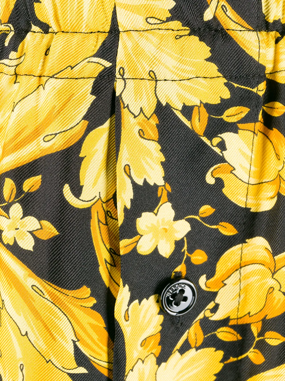 Shop Versace Barocco-print Pyjama Shorts In Yellow