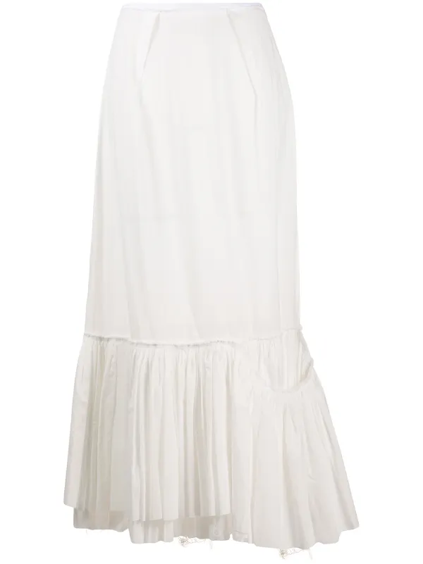 white frayed skirt