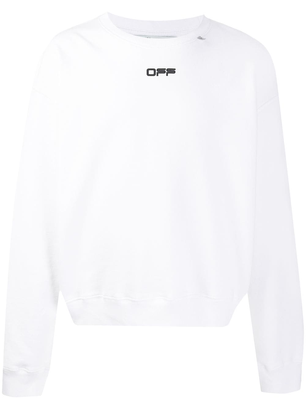 

Off-White sudadera con cuello redondo y logo con efecto ondulado - Blanco