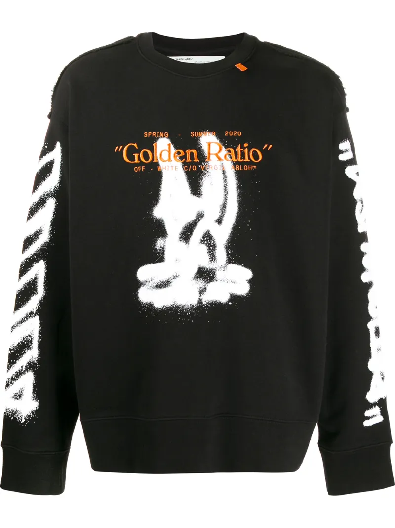 Off-White – CARTOON INCOMPIUTO CREWNECK BLACK WHITE – men – Cotton/Polyester – XS, S, M, L, XL, XXL – Black