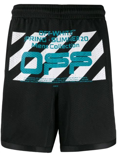 Off-White logo printed track shorts