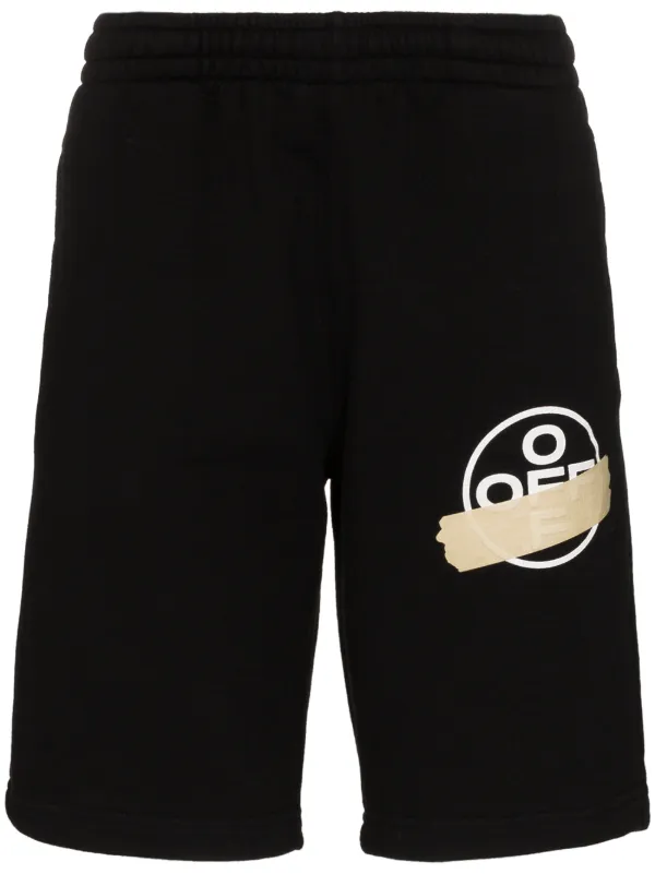 Off White Tape Arrows Print Track Off White Shorts for Men Farfetch