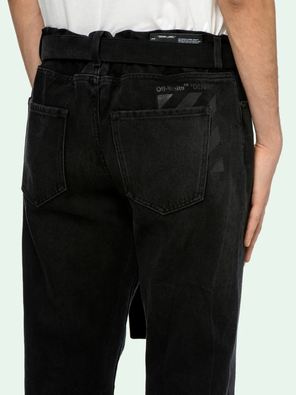 SLIM LOW CROTCH JEANS in black OffWhite™ Official US