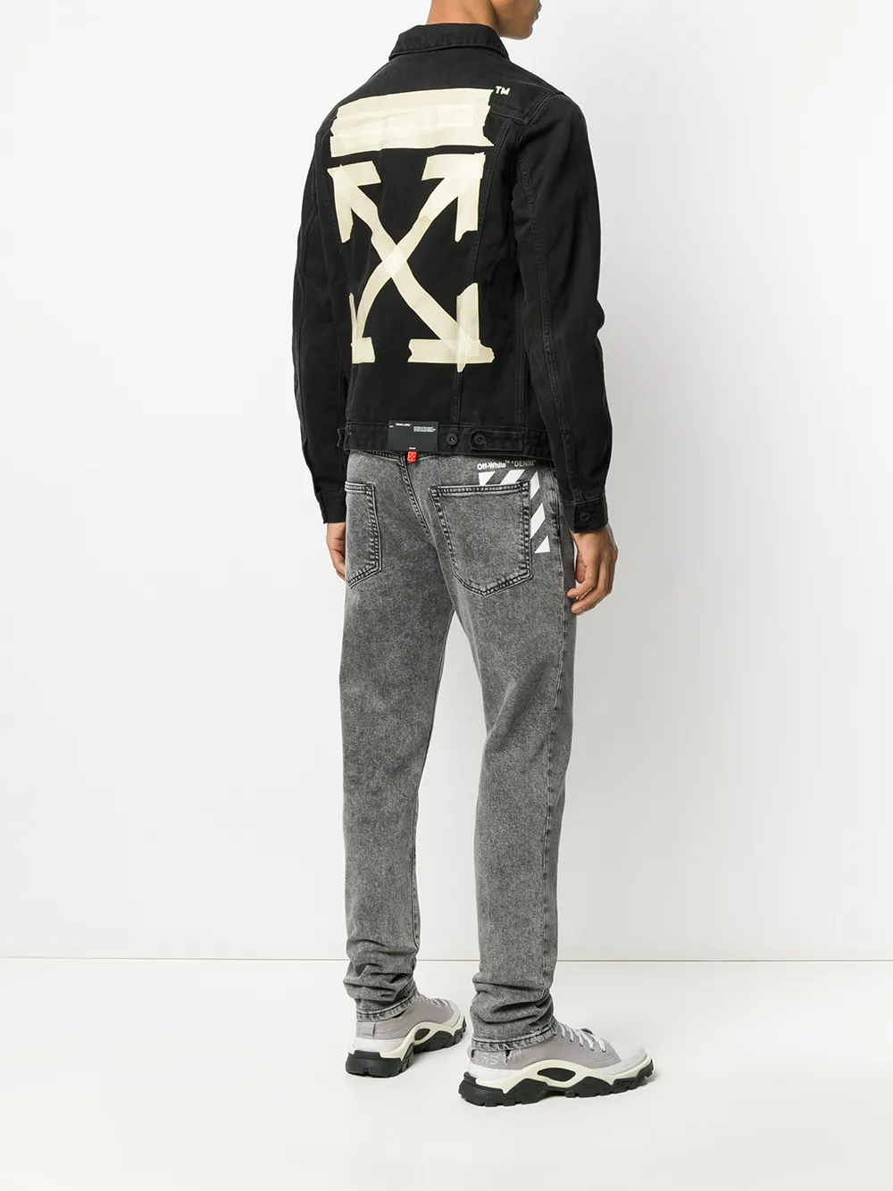 black off white jean jacket