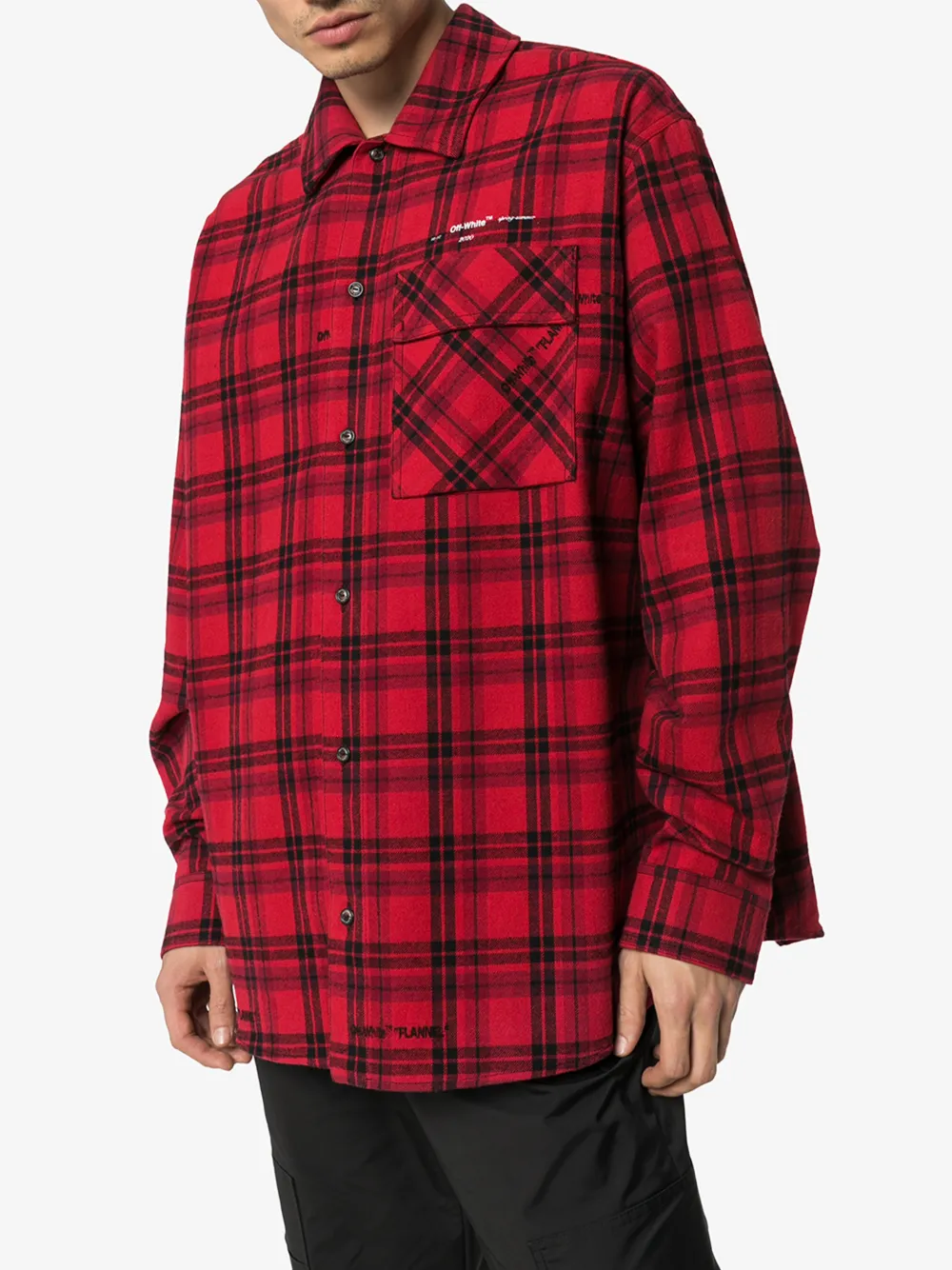 OFF-WHITE OFF-WHITE ARROW CHECKED FLANNEL SHIRT,OMGA098R20G71021200114684636