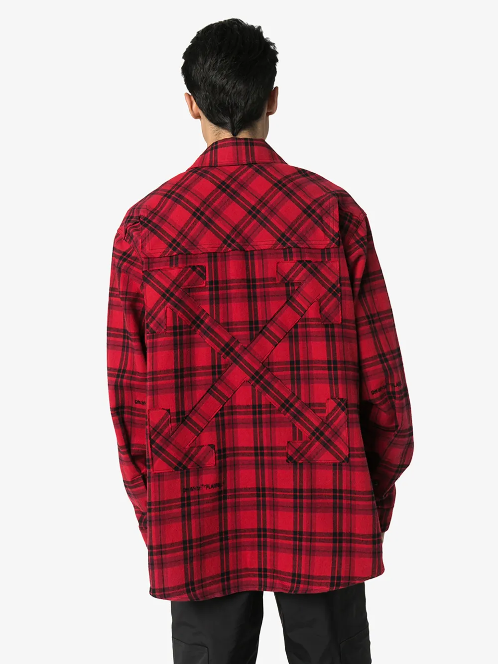 OFF-WHITE OFF-WHITE ARROW CHECKED FLANNEL SHIRT,OMGA098R20G71021200114684636