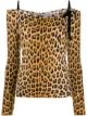Image 1 of Blumarine off-shoulder leopard print top