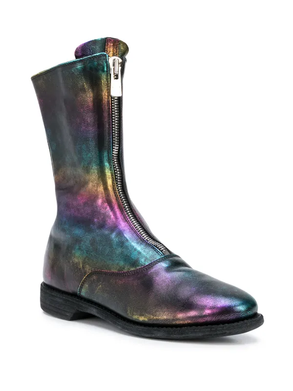 ショートブーツ・ブーティ GUIDI '310' ankle boots Purple 310 Buy Guidi women multicolor rainbow leather zip boots for