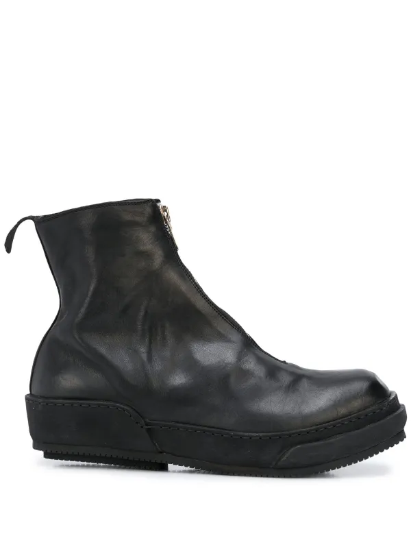 front zip ankle boots