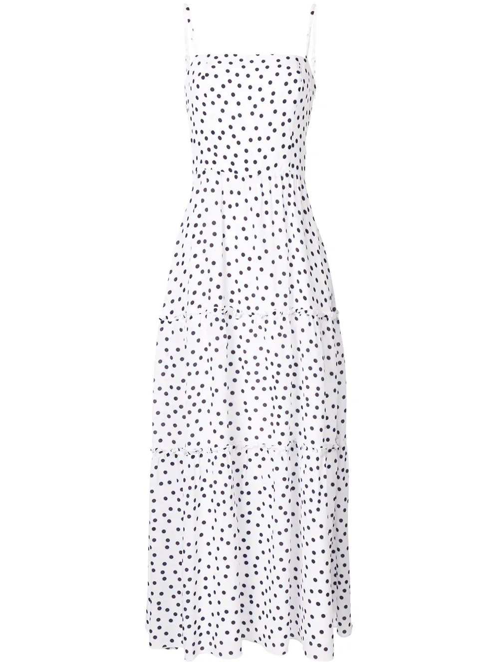 polka dot tiered maxi dress