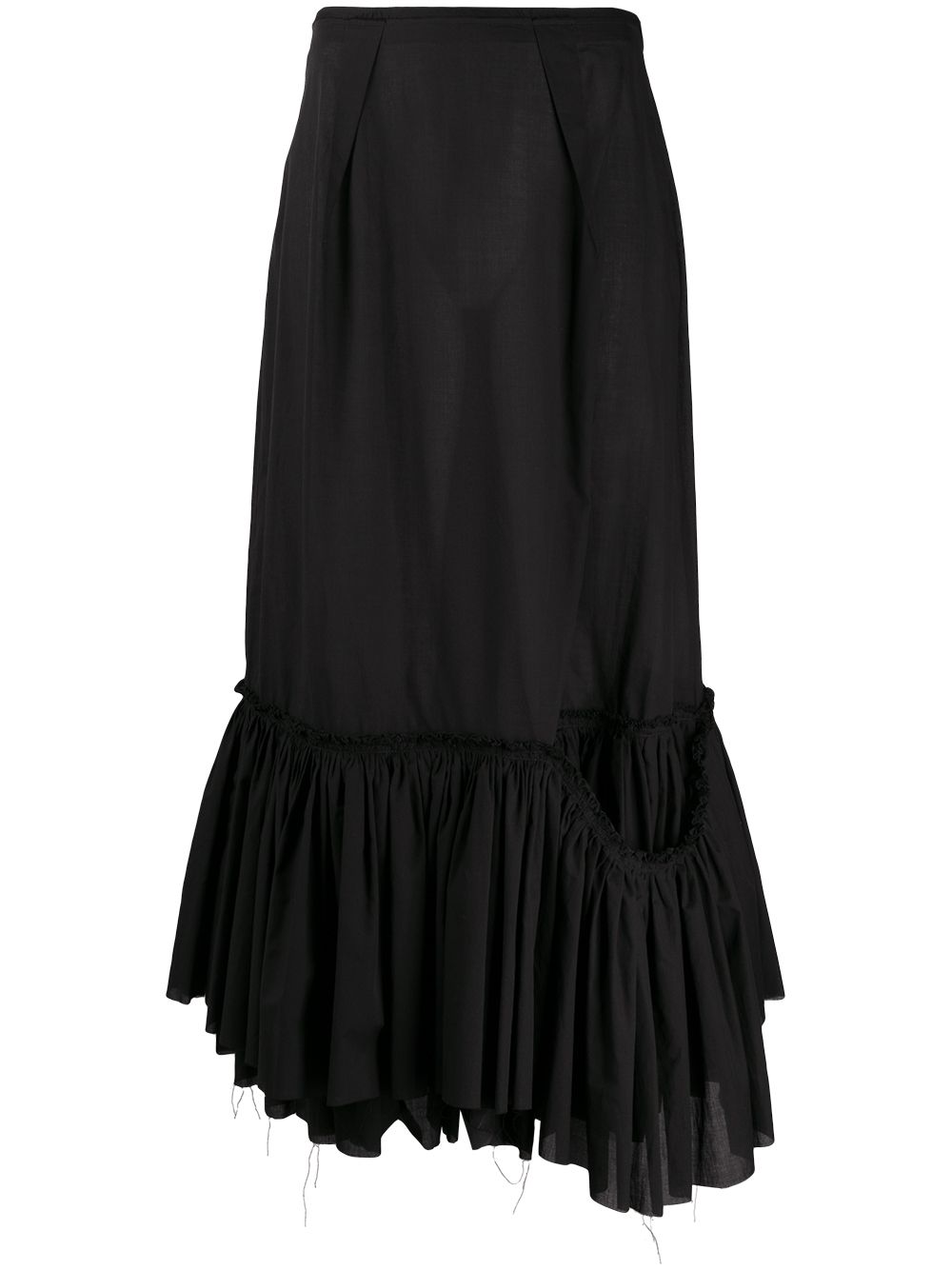 Marni Ruffle Midi Skirt In Black