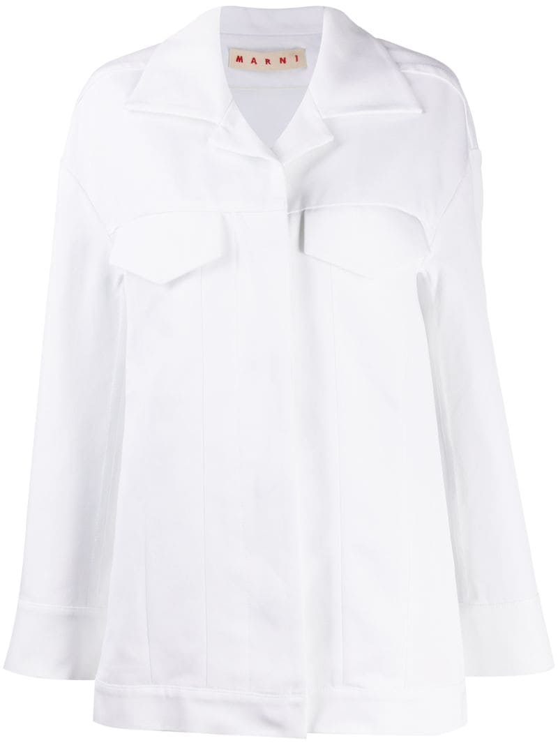 Marni Single-breasted Cotton Coat In White