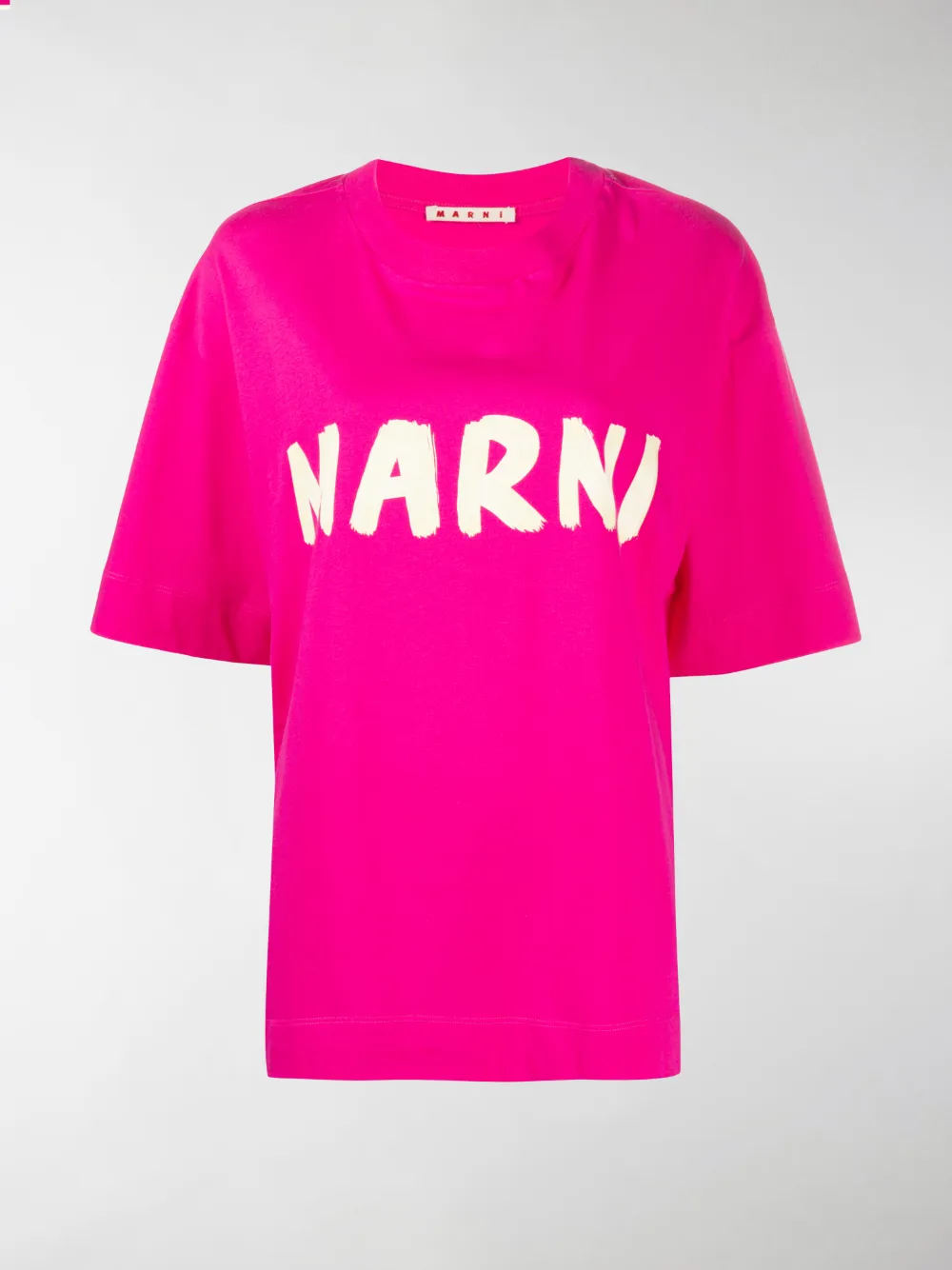 Marni Oversize Logo Cotton Jersey T-shirt In Pink