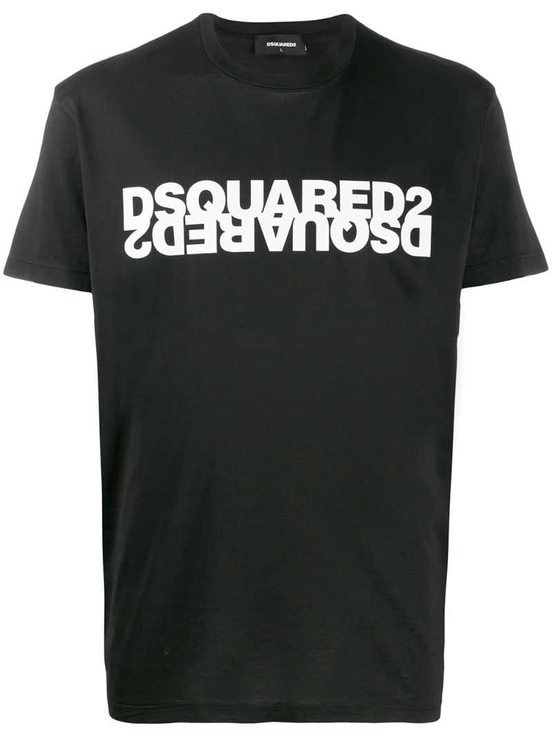 Dsquared2 Mirrored Print T-shirt In Black