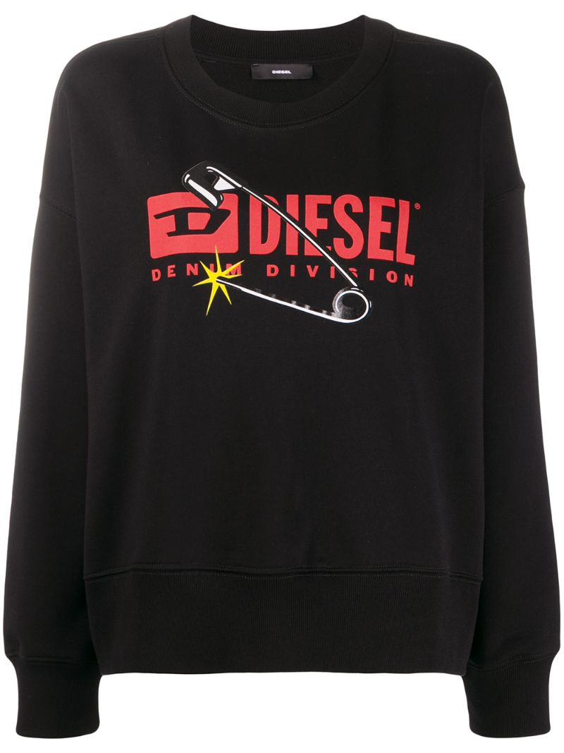 Shop Diesel F-magda Crew Neck Sweatshirt In Black