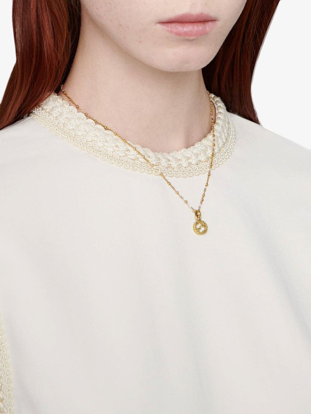Gucci Iconic Enamel Interlocking GG Pendant Necklace - Ruby Lane