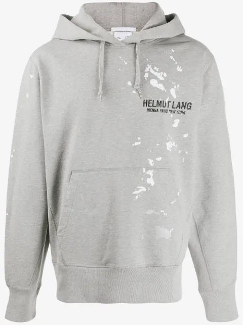 Helmut Lang logo drawstring hoodie