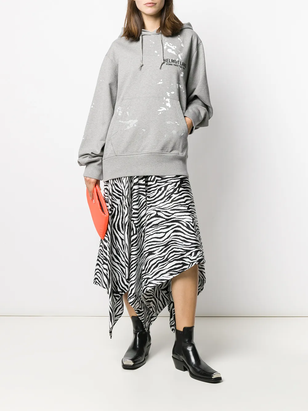  Helmut Lang Kapuzenpullover Mit Logo   Grün 