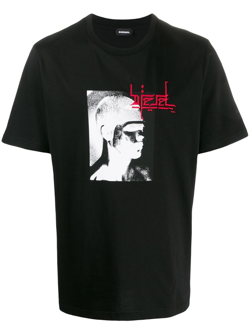 Diesel T-just Graphic Print T-shirt In Black