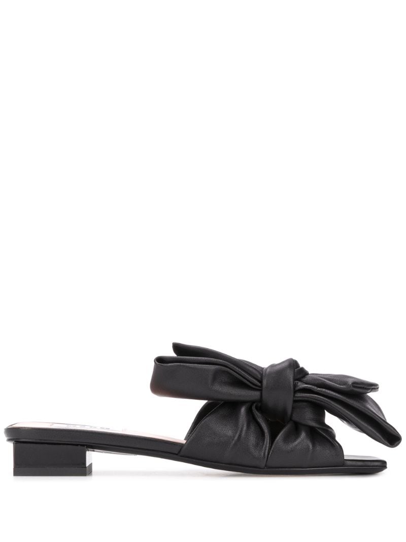 Shop Msgm Bow-detail 30mm Mules In Black