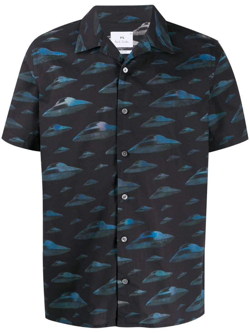 Ps By Paul Smith Spaceship Graphic Shirt In Black