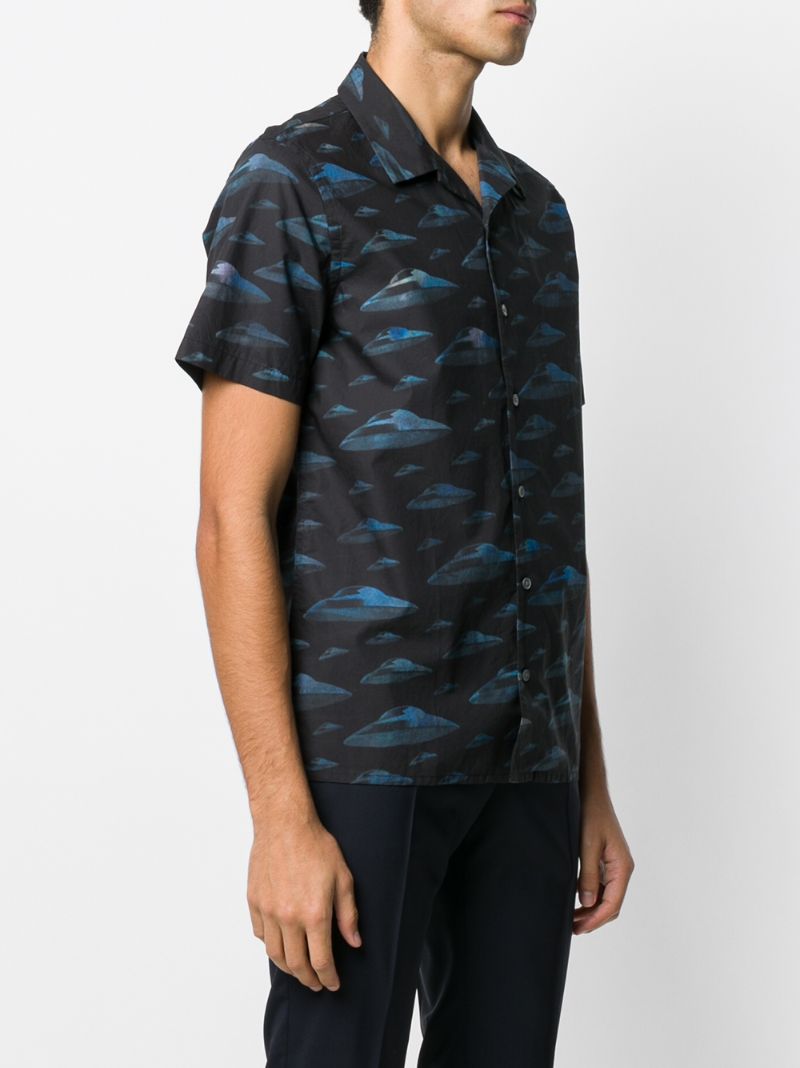 Shop Ps By Paul Smith Spaceship Graphic Shirt In Black