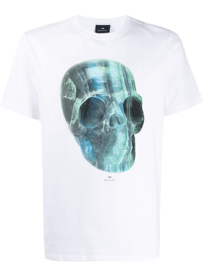 Ps By Paul Smith Crystal Skull Print T-shirt In White