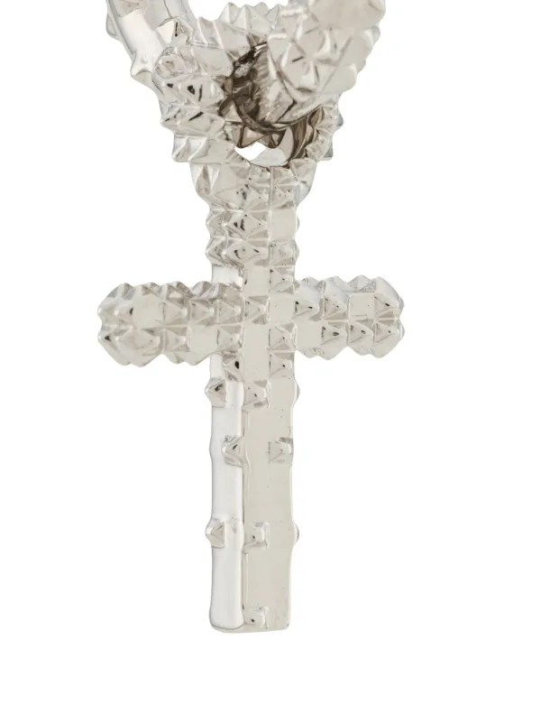 Kasun London Cross Hoop Earring | Silver | FARFETCH ID