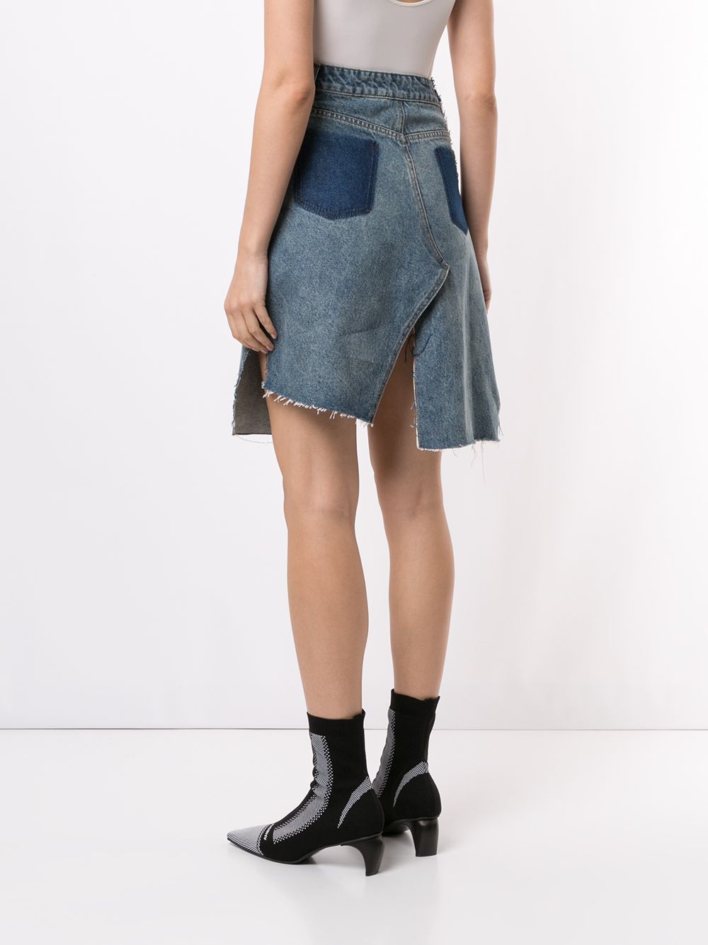 Shop Haculla Asymmetric Denim Skirt In 蓝色