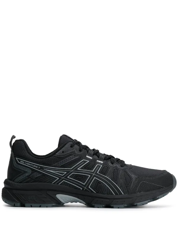 plain black asics