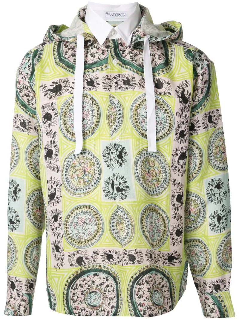 JW ANDERSON MYSTIC PAISLEY HOODED SHIRT