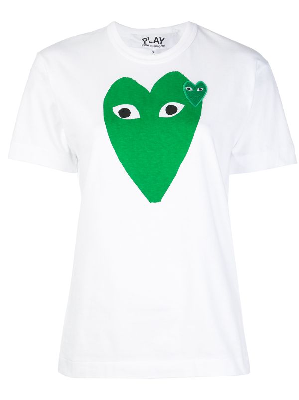 comme des garcons double heart shirt