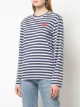 Comme Des Garçons Play striped heart long-sleeve top