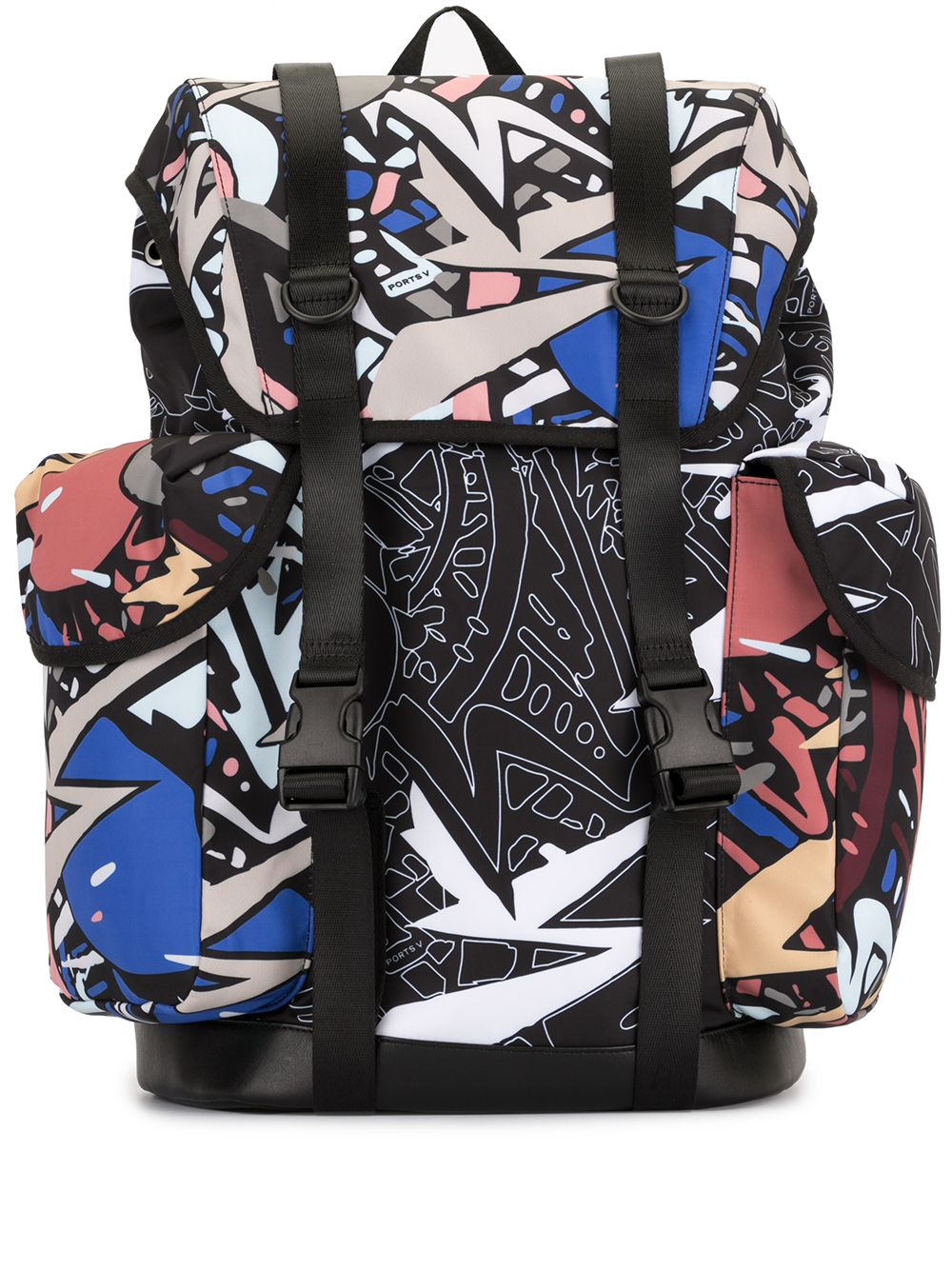 Ports V Graphic-print Backpack In Black