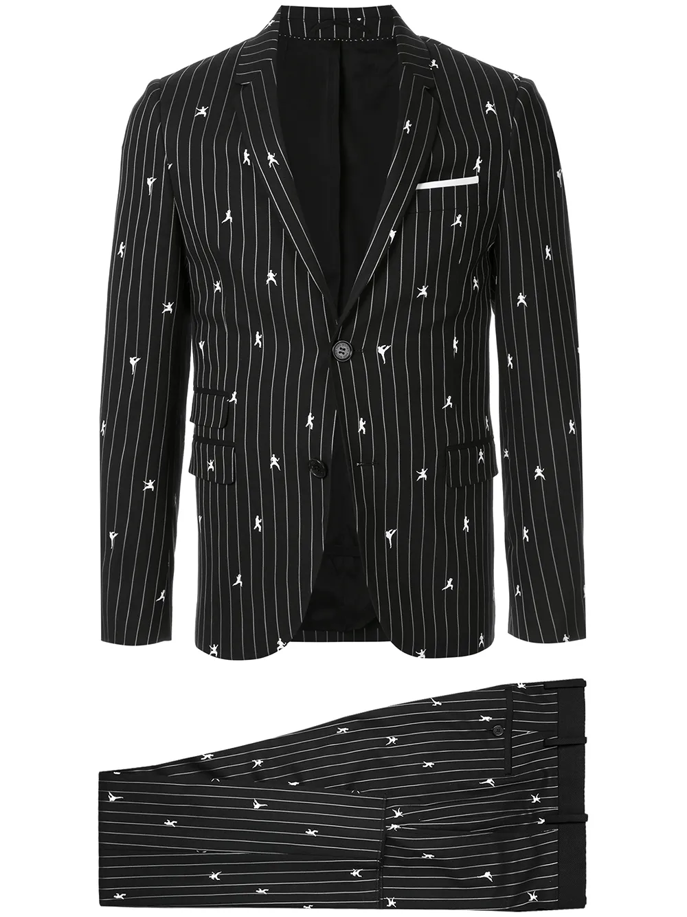 Neil Barrett Sakko mit Kampfsport-Print - Schwarz