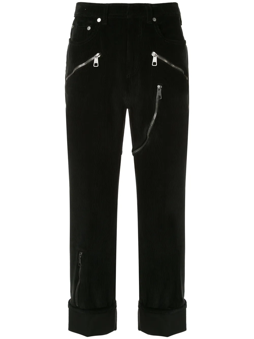 Neil Barrett Cordhose mit Reißverschlüssen - Schwarz