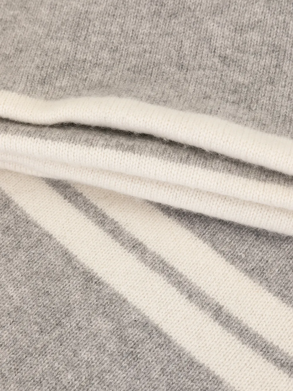 James Perse Gestreifter Oversized Kaschmirschal   Grau 