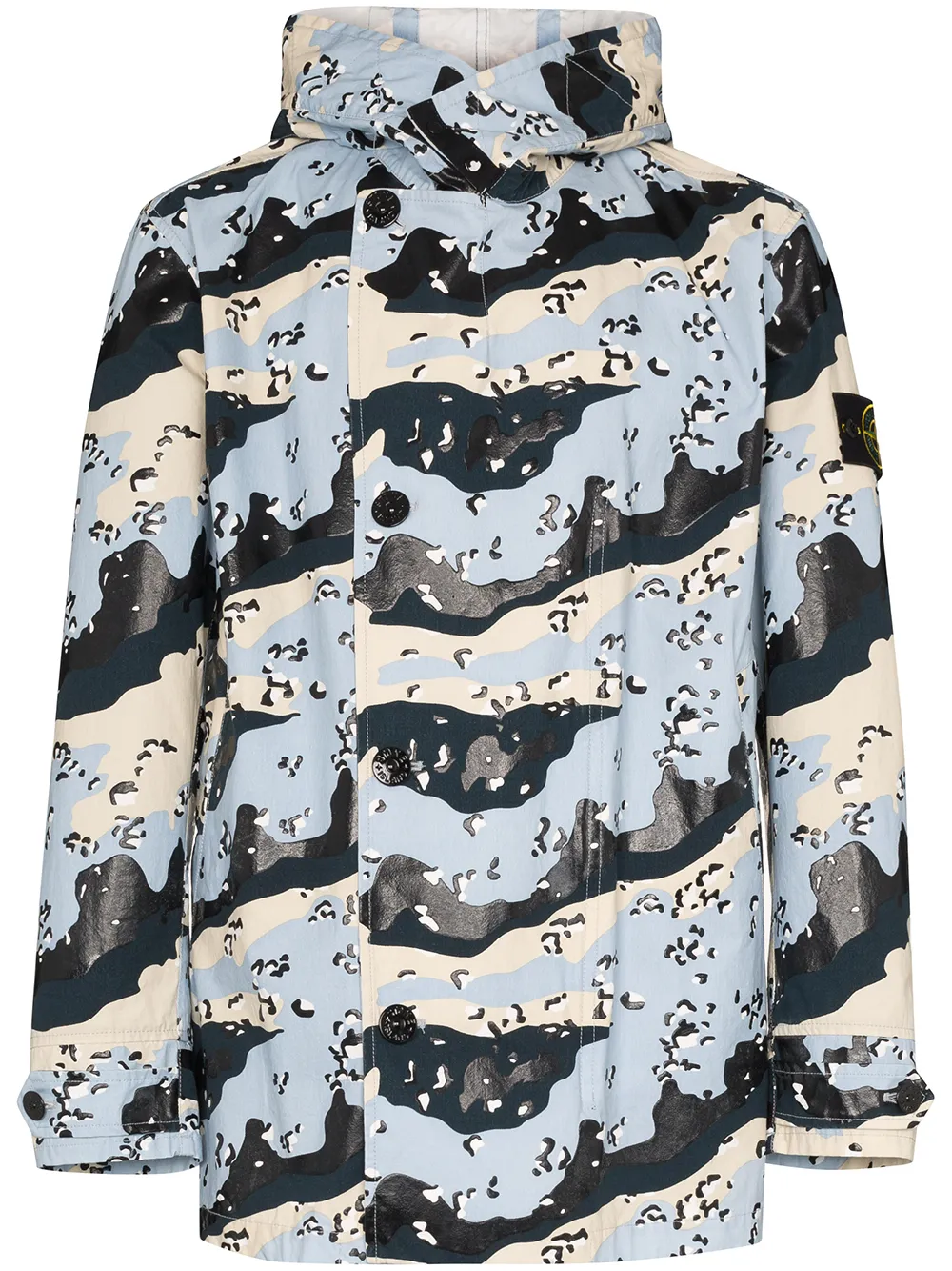 

Stone Island camouflage print parka jacket - Blue