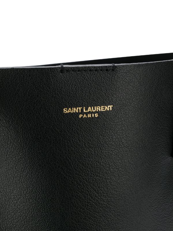 Shopping Large Leather Tote in Black - Saint Laurent
