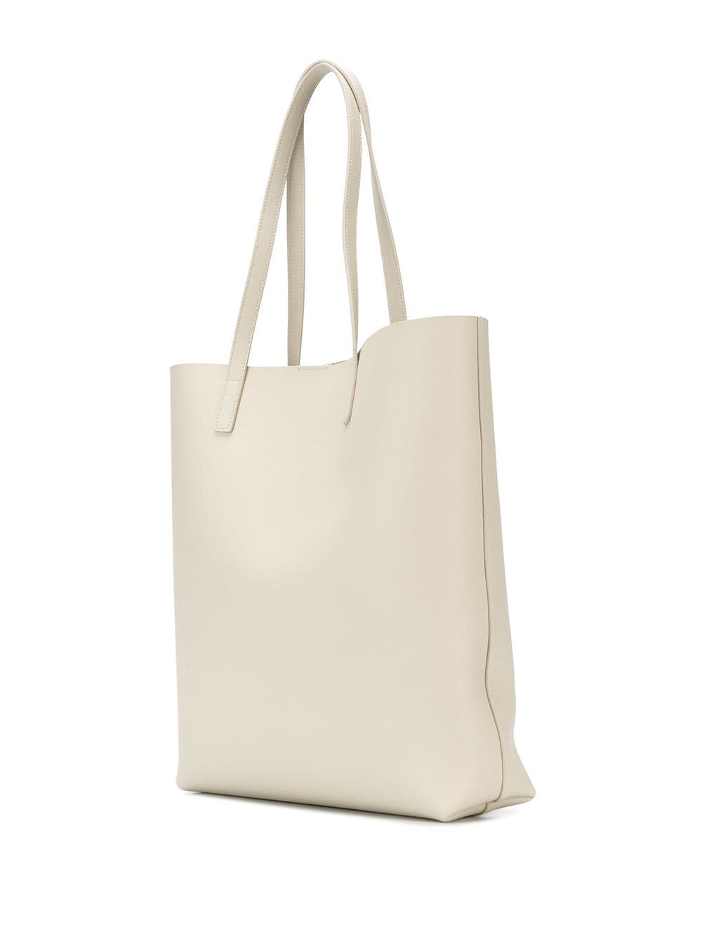 Shop Saint Laurent Bold Shopping Tote Bag In White