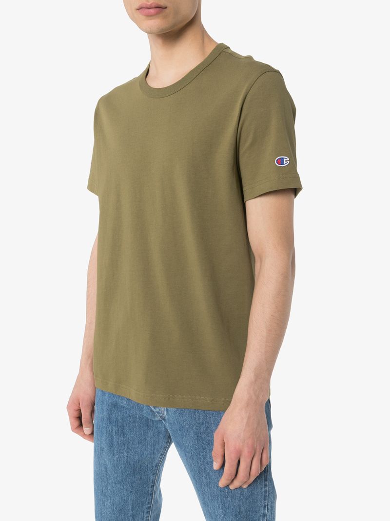 Shop Champion Logo-embroidered T-shirt In Green
