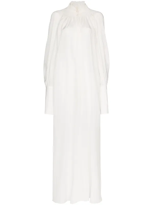 white high neck maxi dress