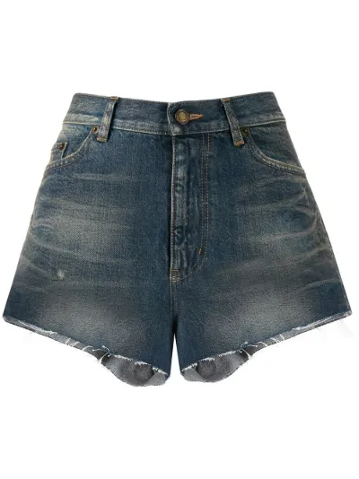 Saint Laurent high waisted denim shorts 
