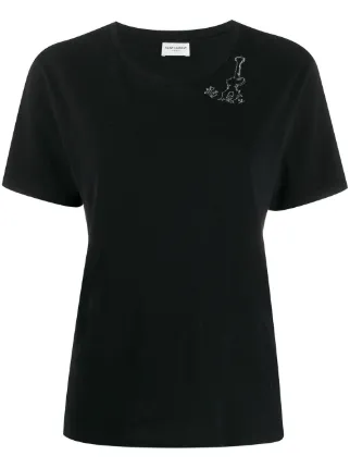 Saint Laurent Guitar Motif T shirt Black FARFETCH JO