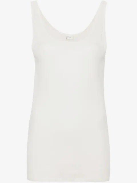 Saint Laurent fine-ribbed semi-sheer tank top