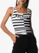 Balmain striped logo bodysuit