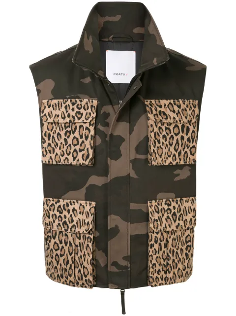 Ports V combined camouflage-print vest