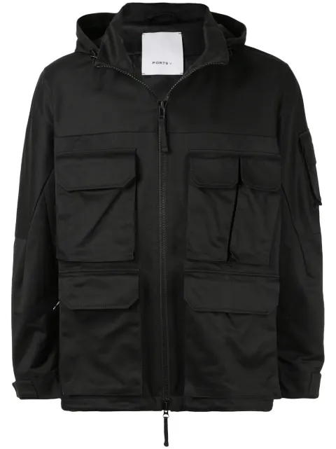 Ports V multi-pocket hooded jacket